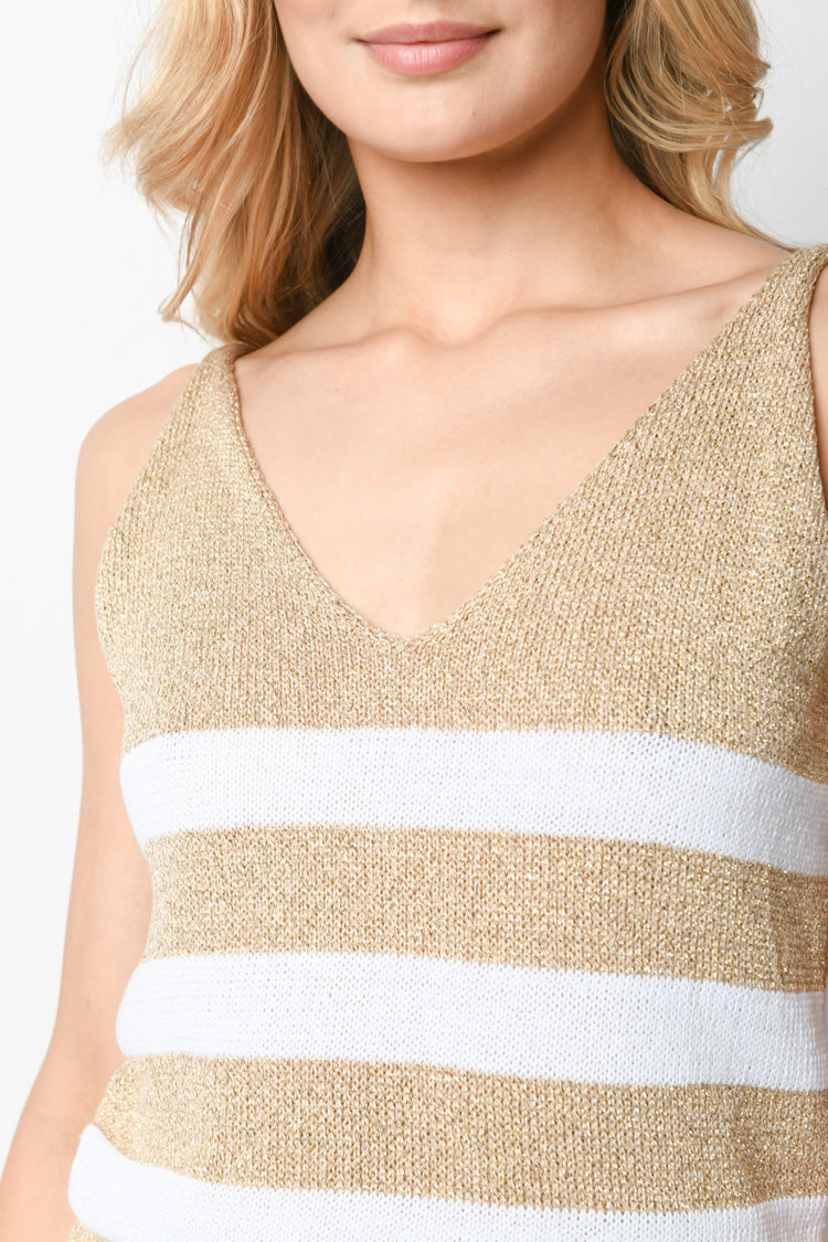 Canotta in maglia a righe