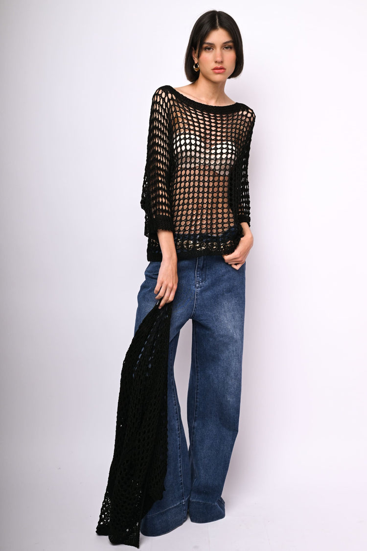 Pull in maglia crochet