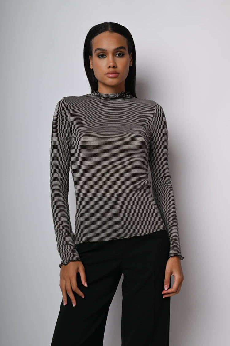 Top in modal e cashmere a righe