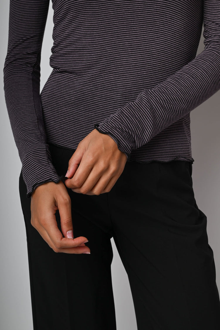 Top in modal e cashmere a righe