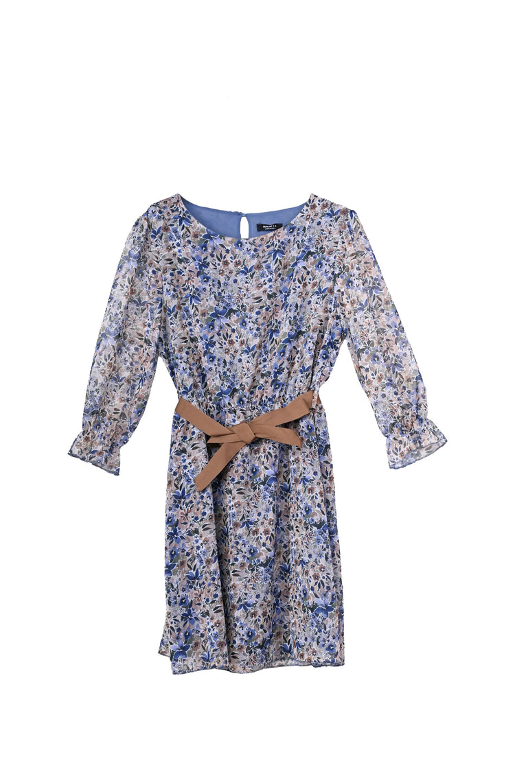 Mini abito a stampa floreale con cintura