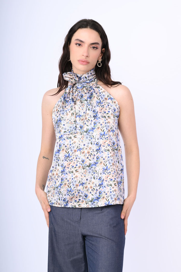 Top con laccio fiorellini