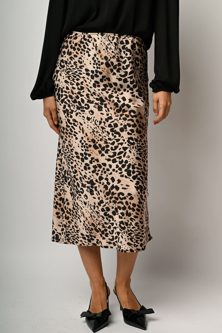 Gonna midi a stampa animalier