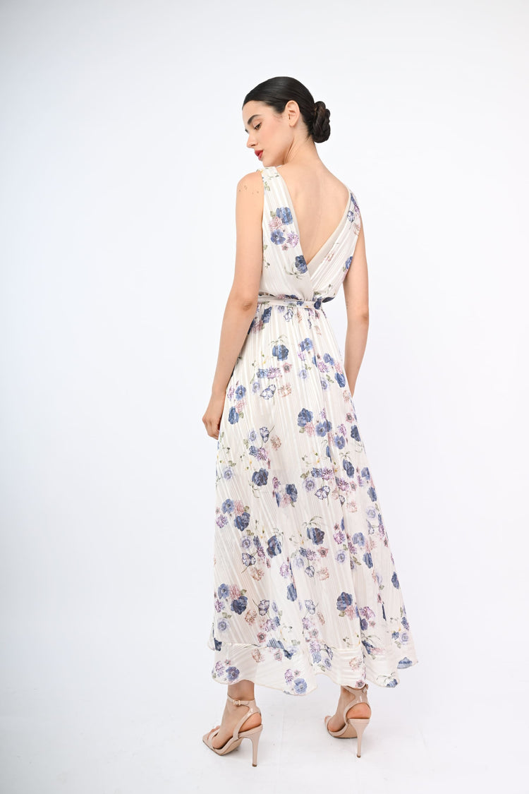 Abito asimmetrico stampa fiori