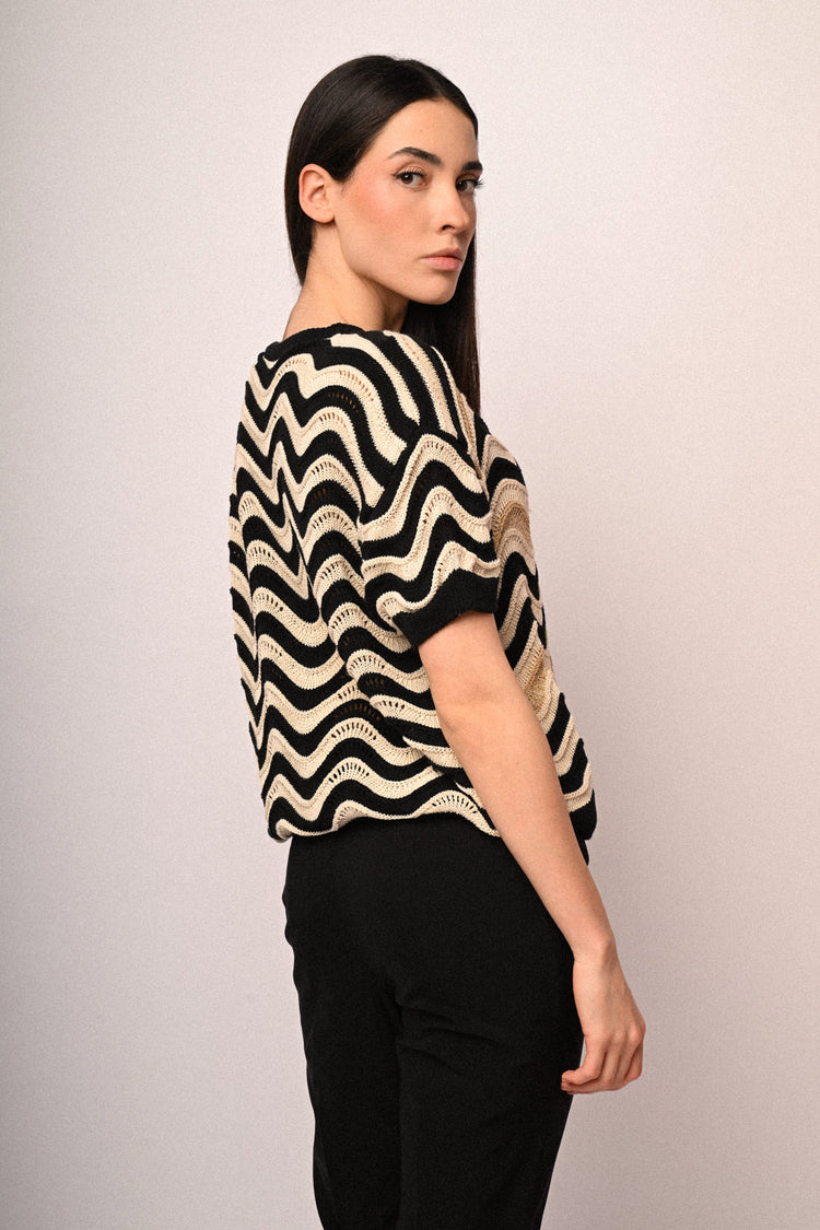 Maglia zig zag manica corta