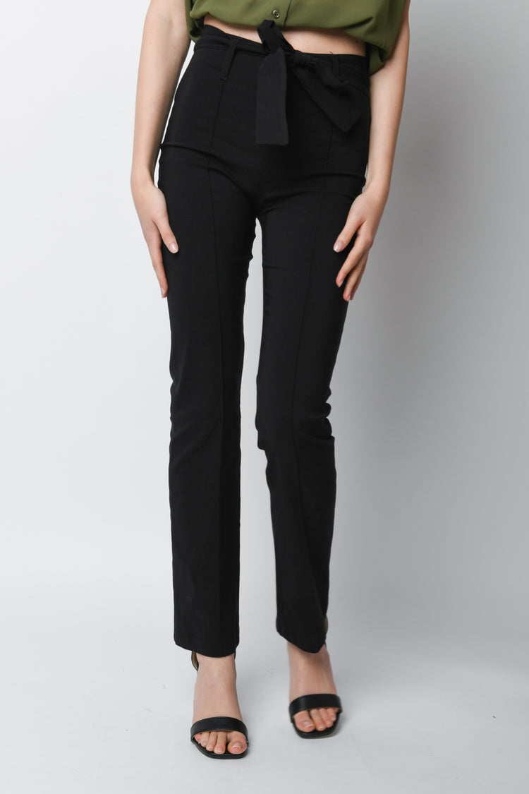 Pantaloni misto viscosa con cintura