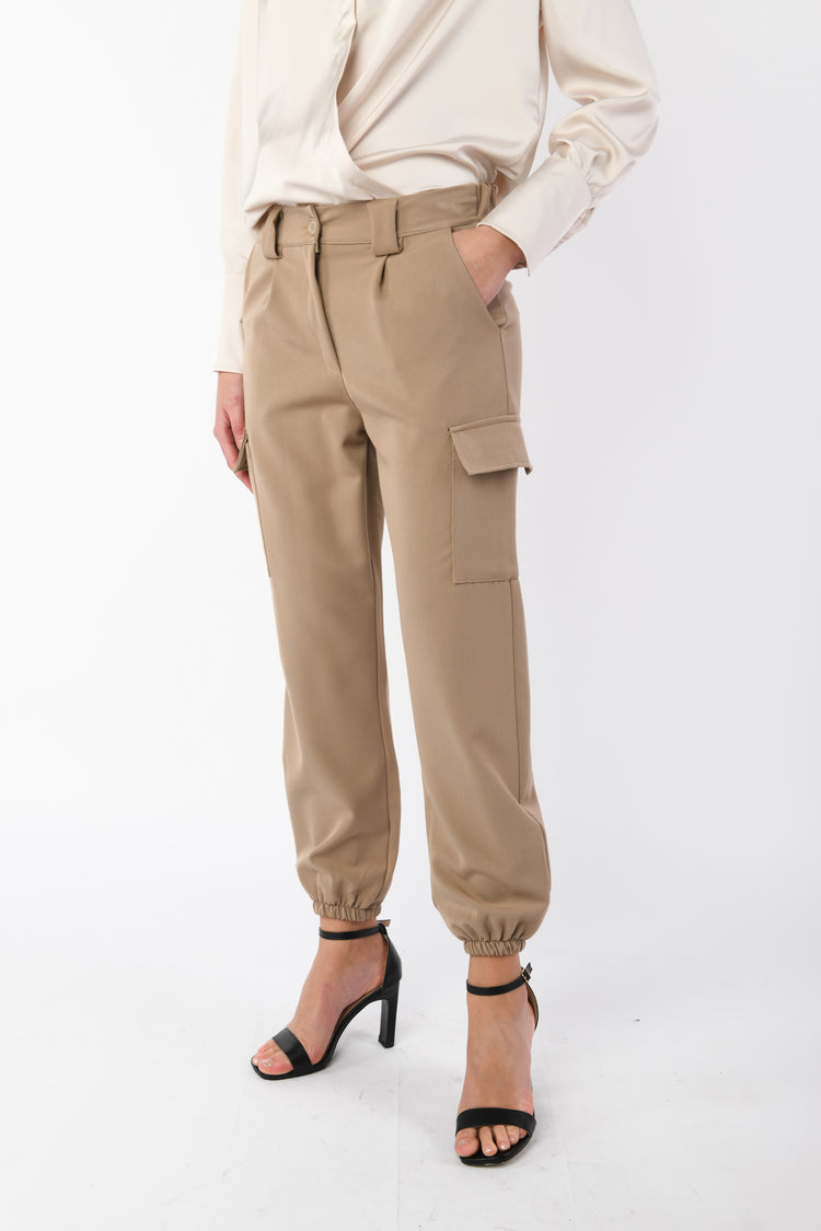 Pantaloni cargo misto viscosa