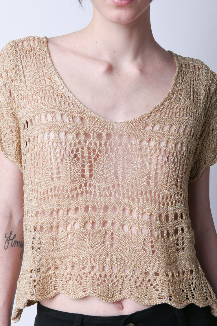Top in maglia crochet
