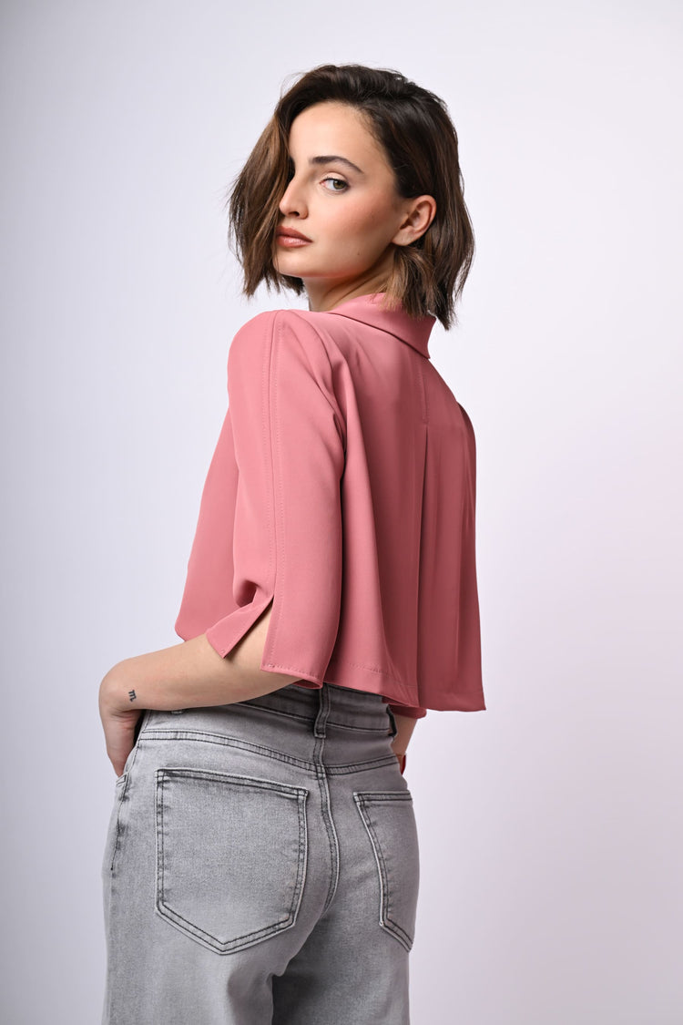 Blazer crop con gancetto