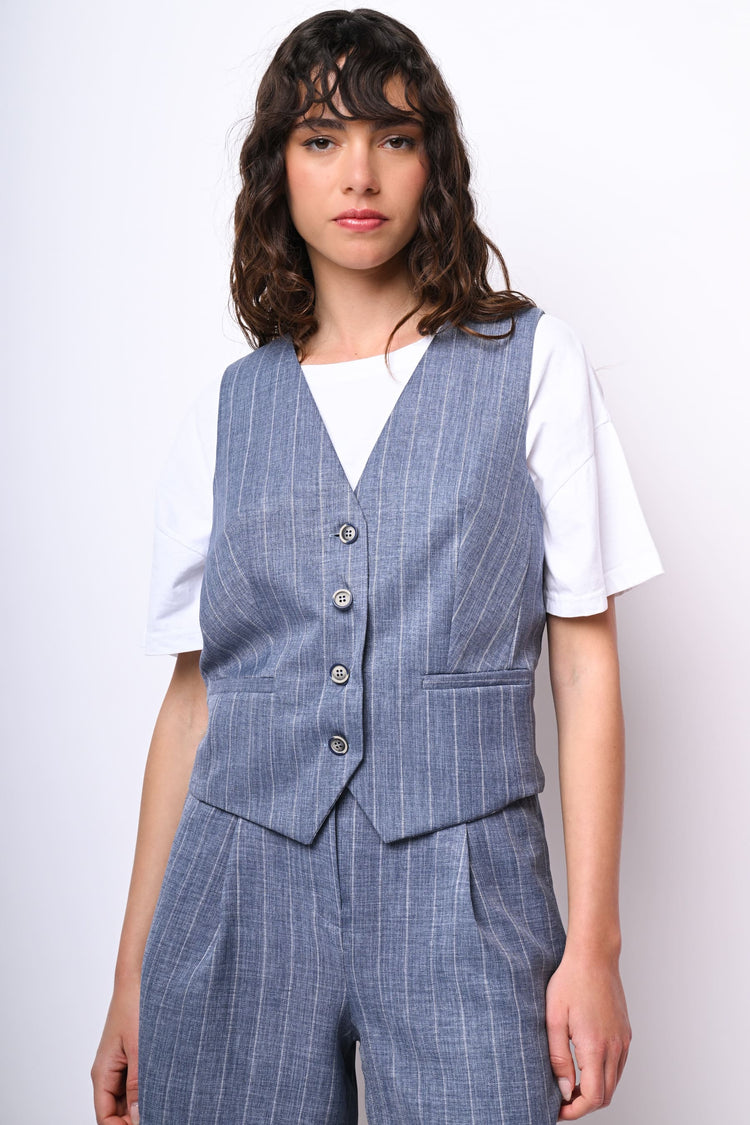 Gilet a stampa gessata