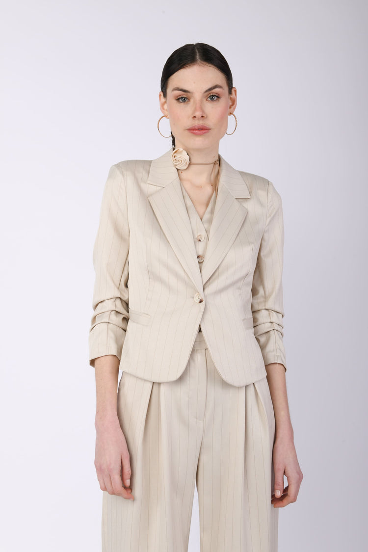 Blazer monopetto gessato