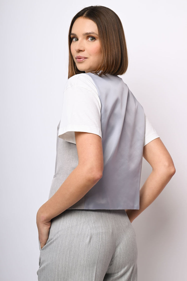 Gilet con retro in raso