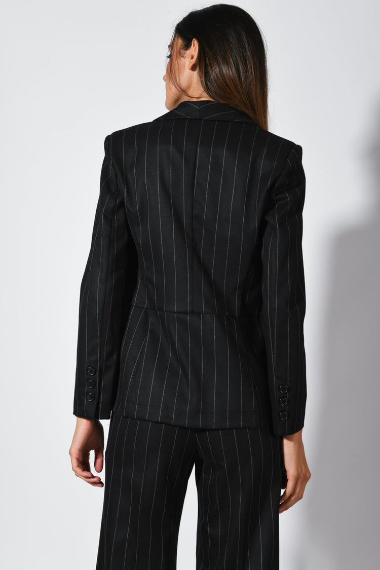 Blazer misto viscosa gessato