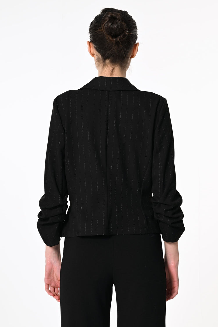 Blazer a stampa gessata lurex