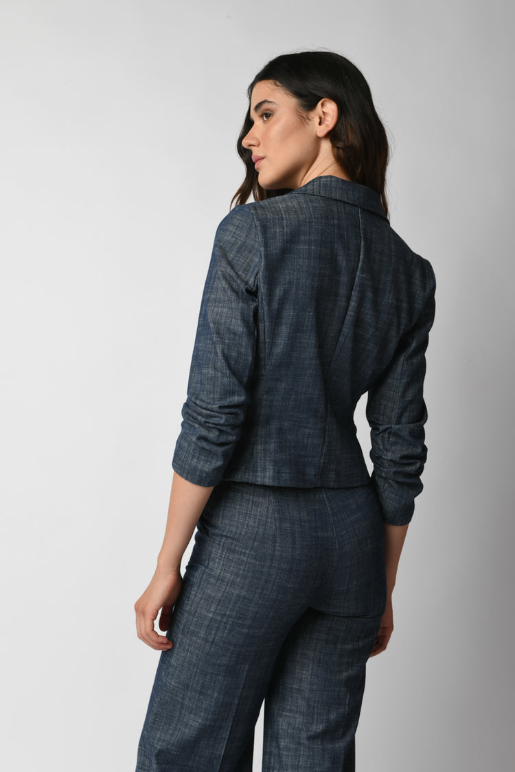 Blazer monopetto misto cotone