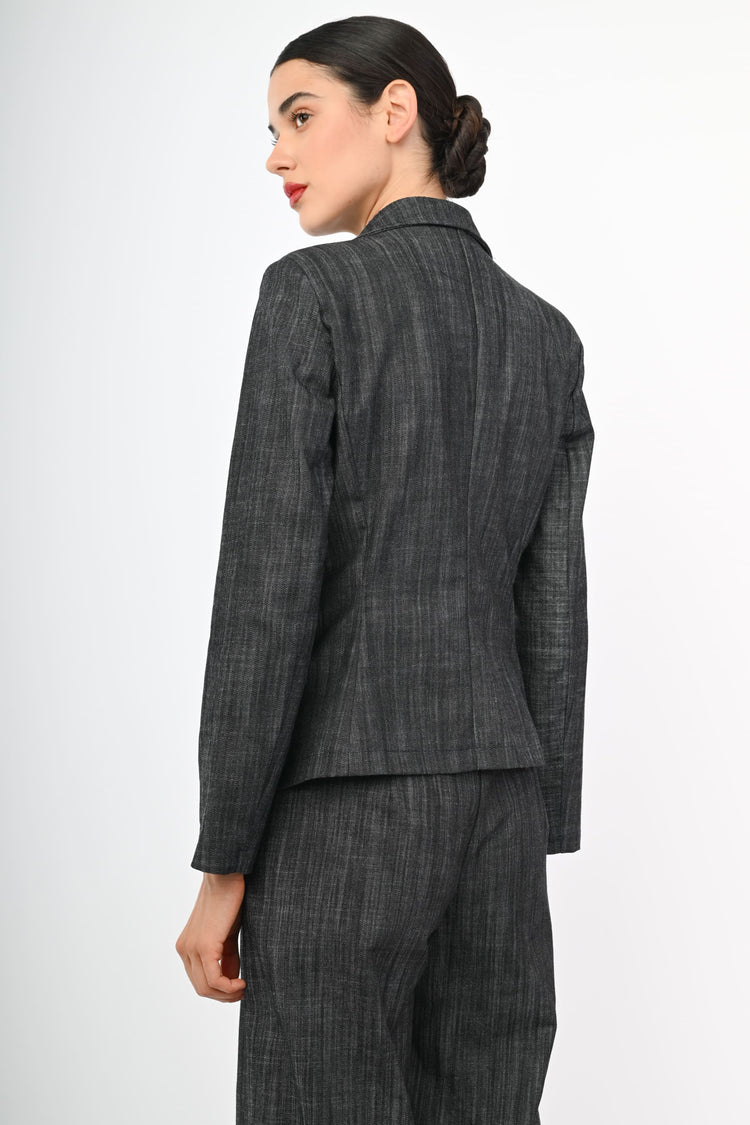 Blazer monopetto misto cotone
