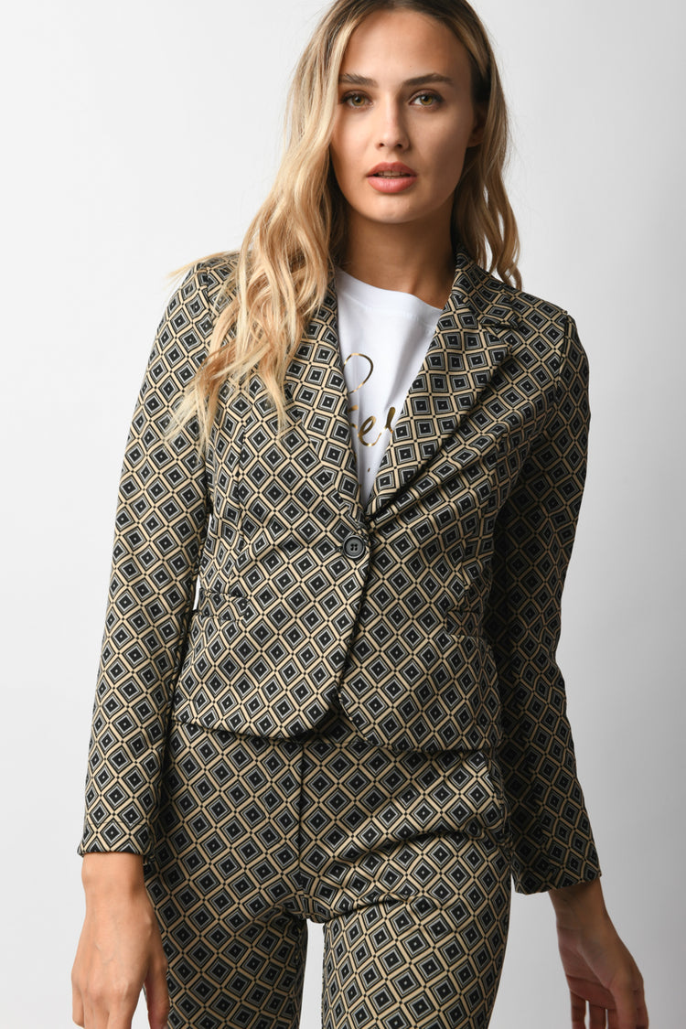 Blazer monopetto a stampa