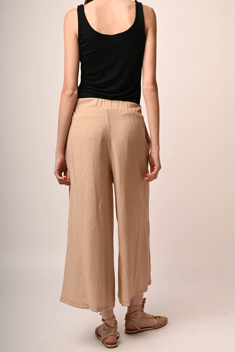 Pantaloni crop misto viscosa