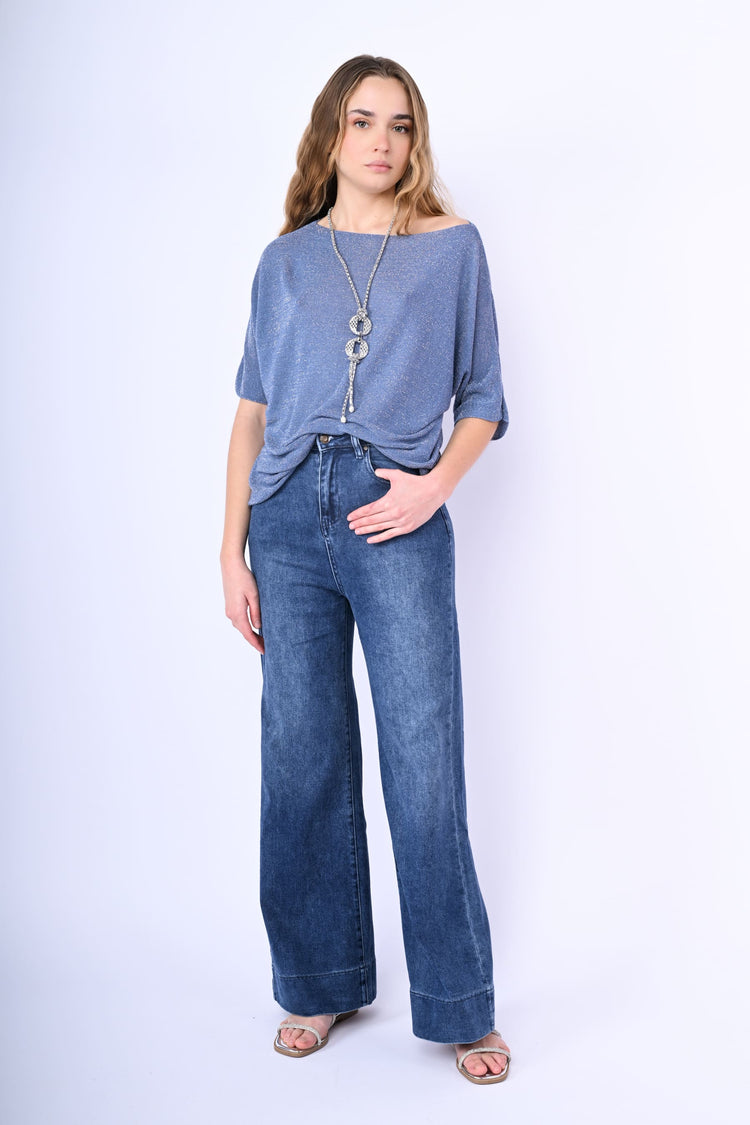 Pull oversize in maglia lamé