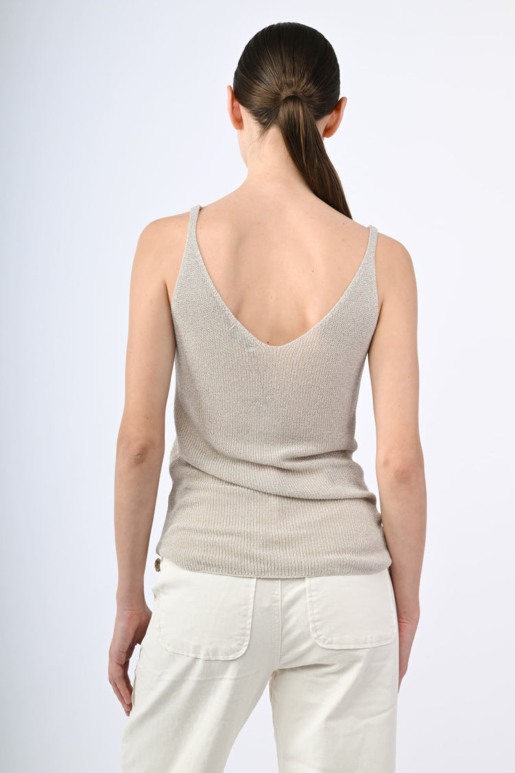 Canotta in maglia lurex