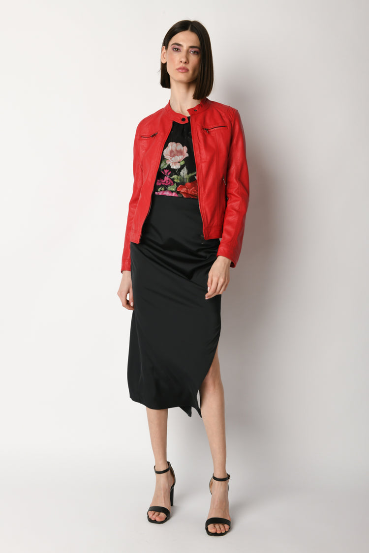 Giacca stile biker in similpelle