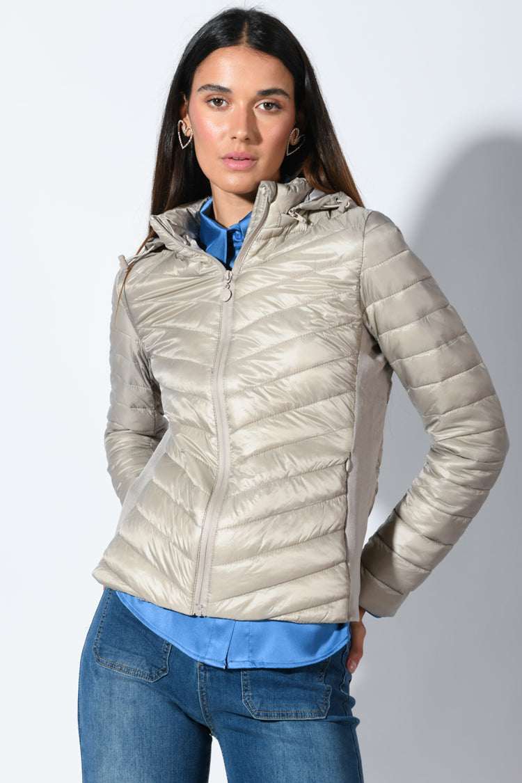 Piumino corto impunture