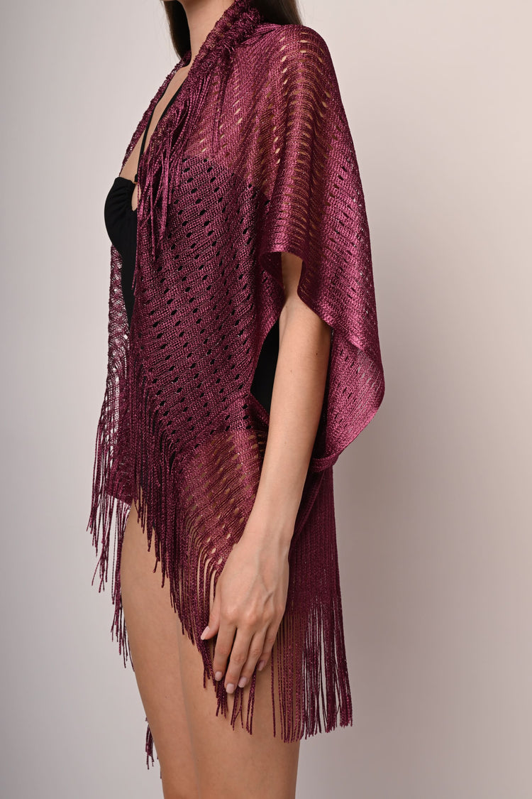 Poncho copricostume con frange