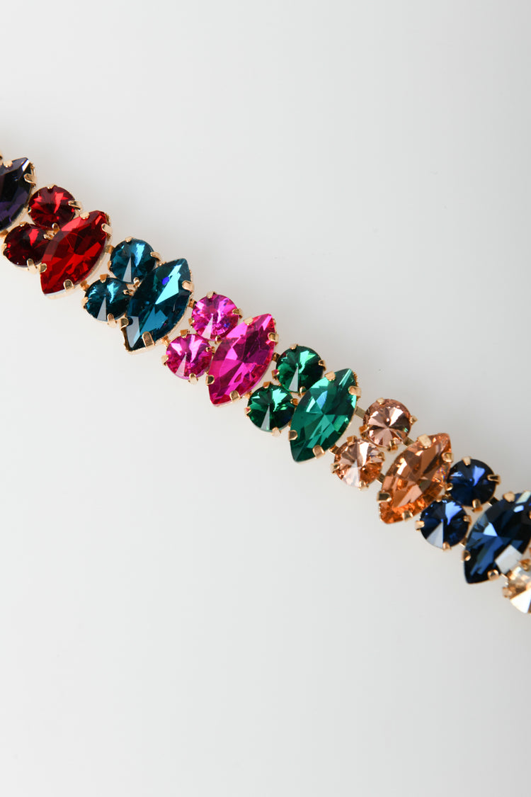 Bracciale con cristalli multicolor