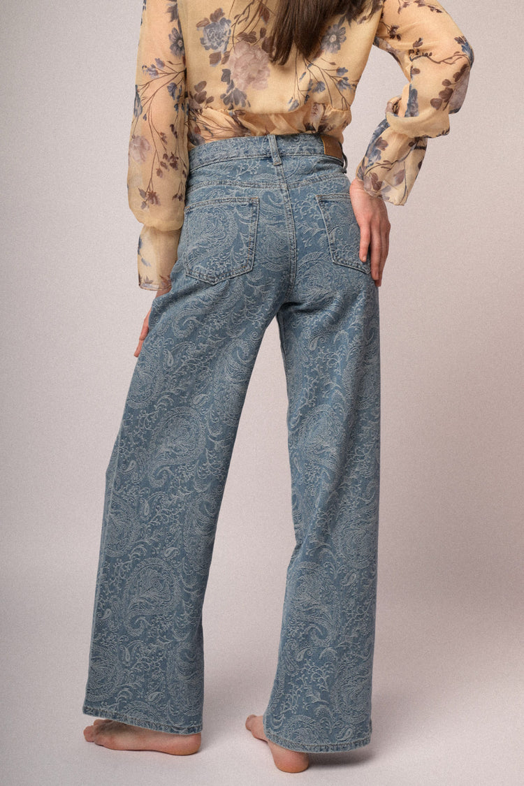 Jeans disegno cachemire palazzo