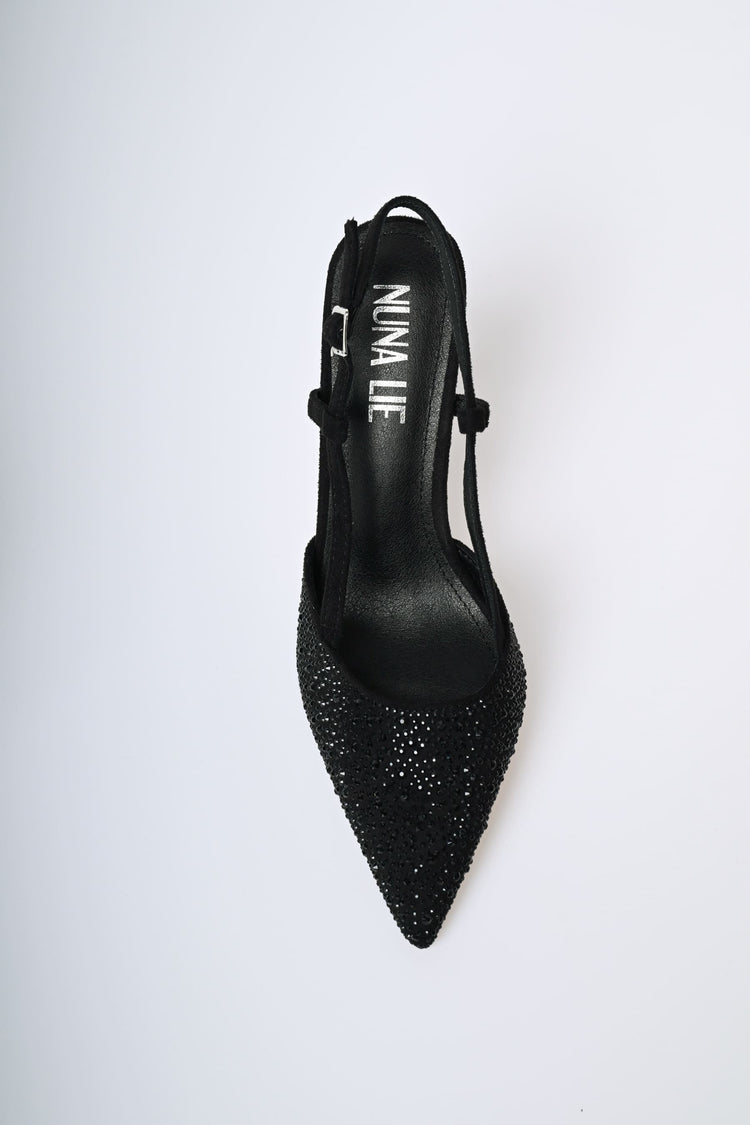 Décolleté slingback con strass