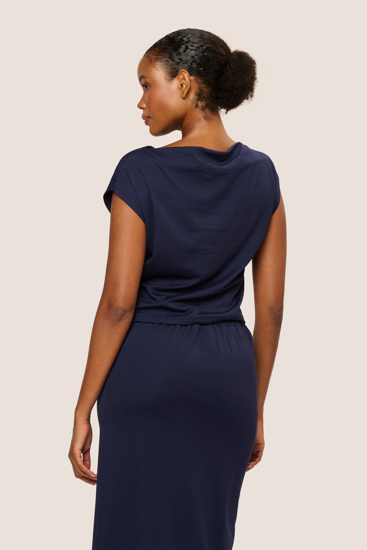 T-shirt drappeggiata misto viscosa