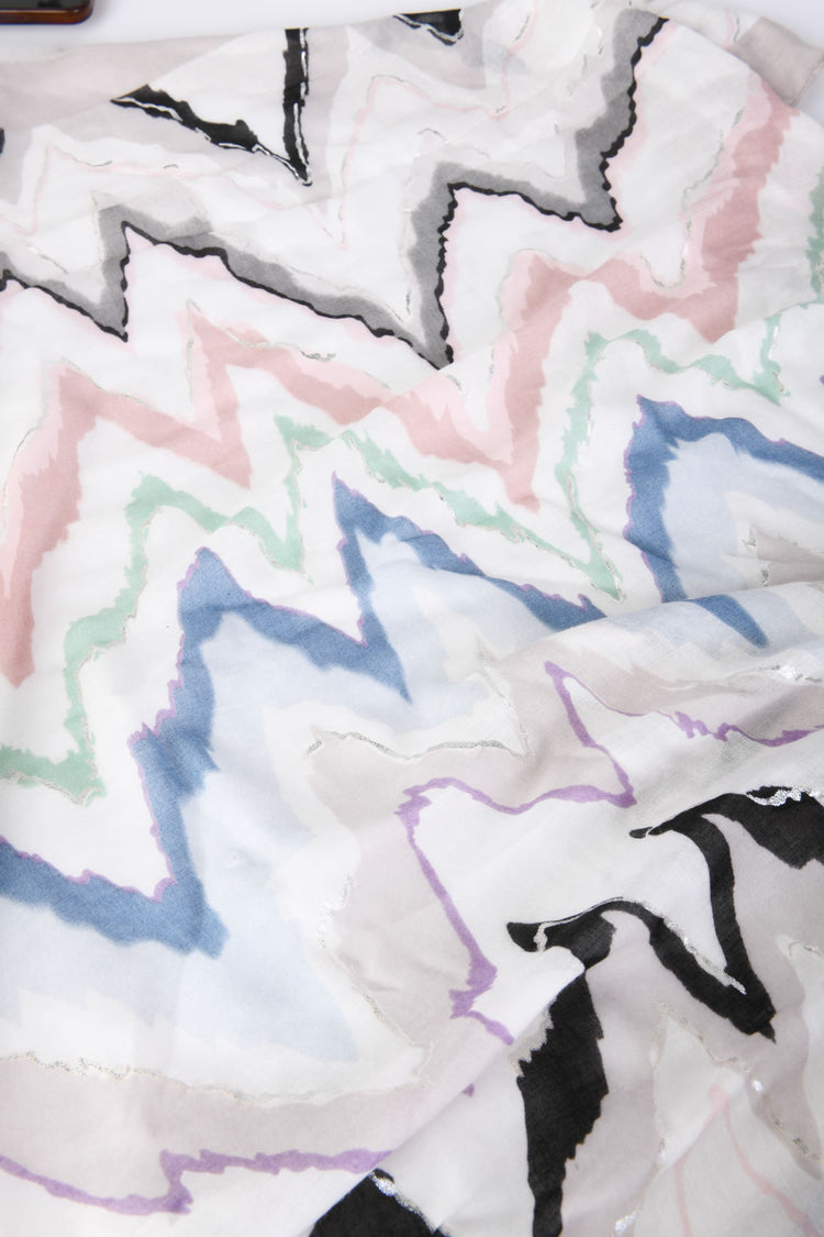 Sciarpa a stampa zig-zag