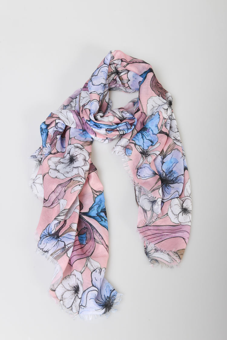 Sciarpa a stampa camelie