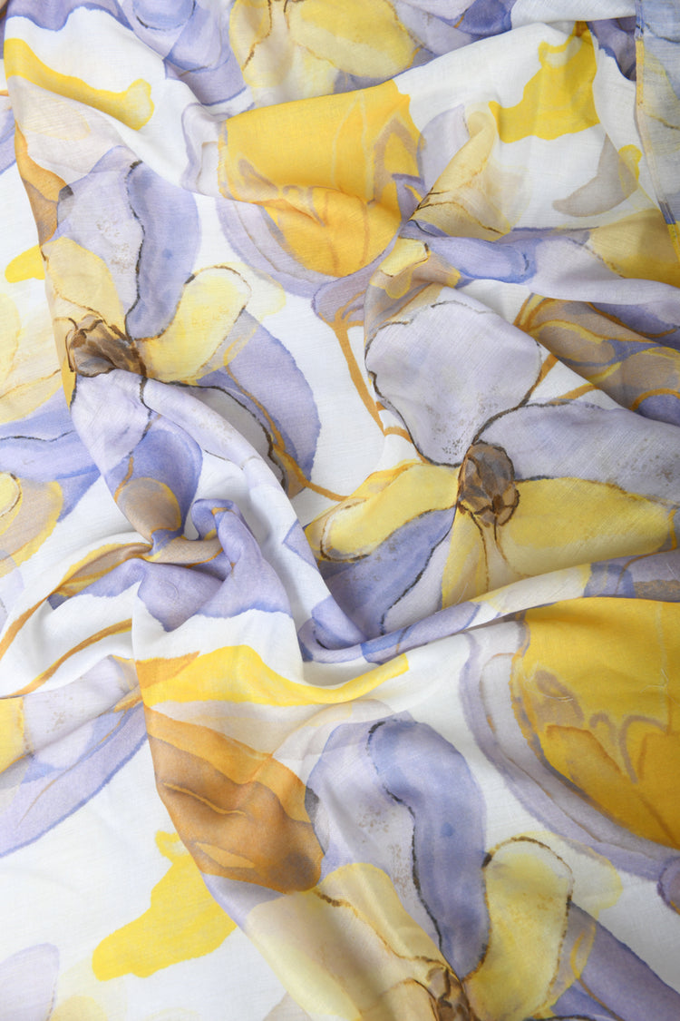 Sciarpa a stampa fiori e foglie