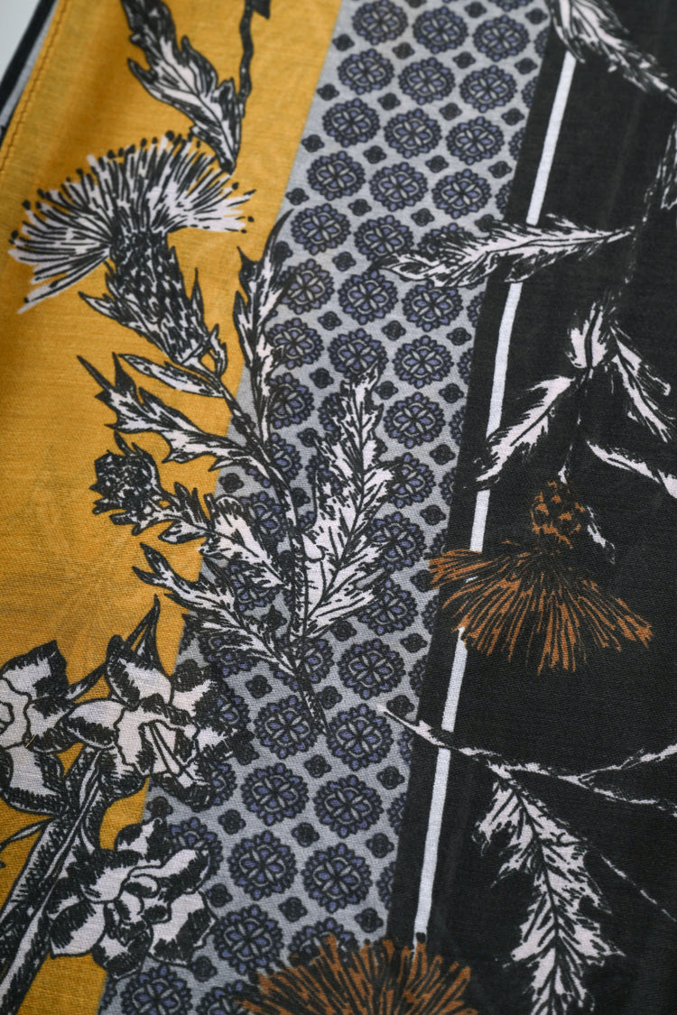 Sciarpa a stampa patchwork floreale