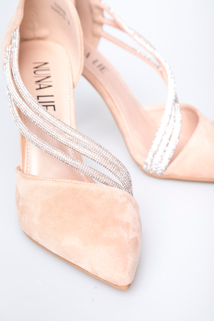 Décolleté con cinturini in strass