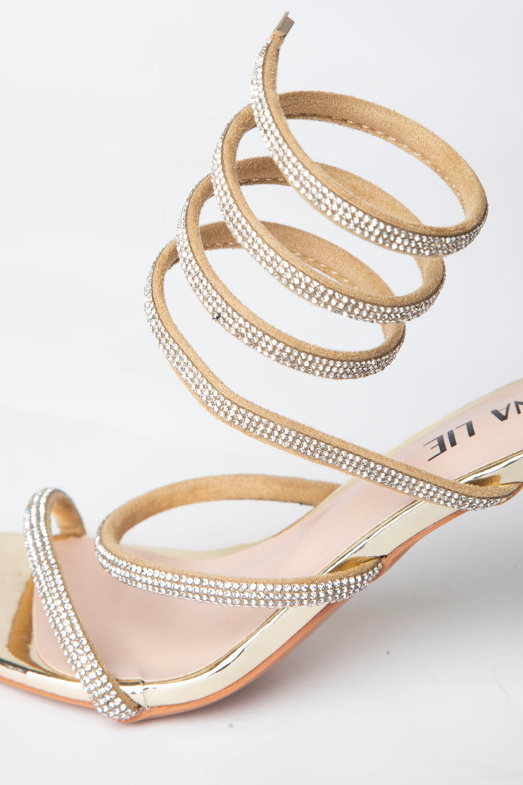 Sandali con spirale in strass