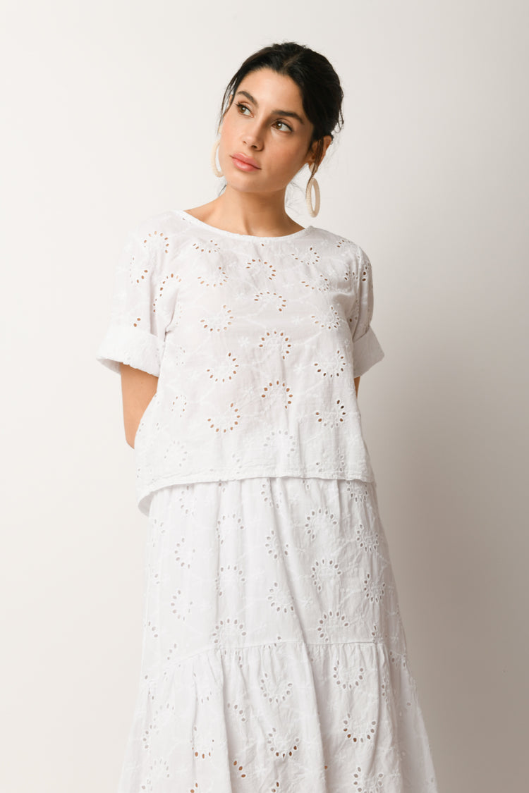 Top in pizzo sangallo