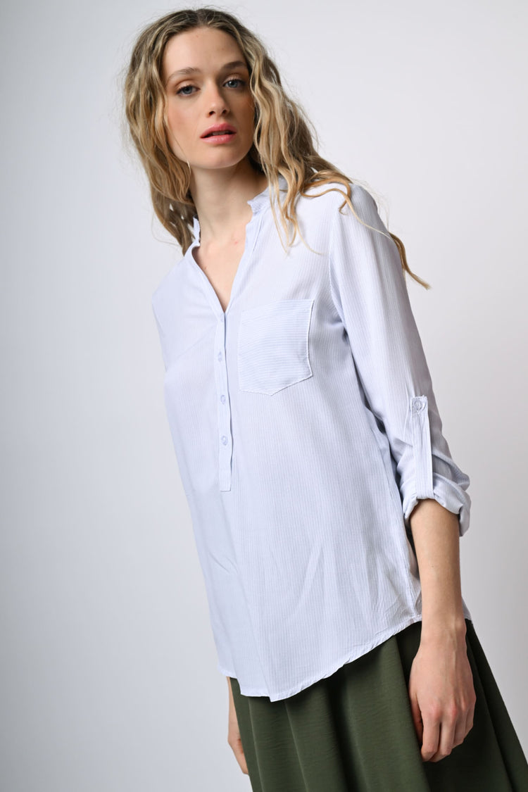 Camicia in viscosa con taschino