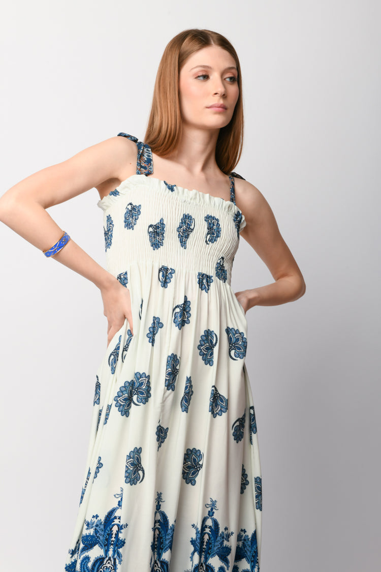 Abito lungo a stampa etnica