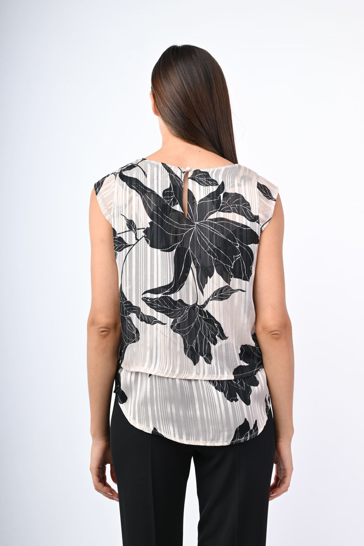 Top in georgette lurex a stampa floreale