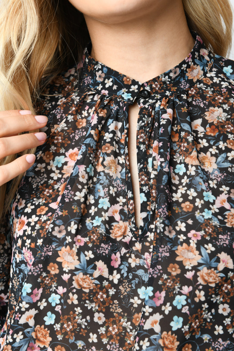 Blusa a stampa micro floreale