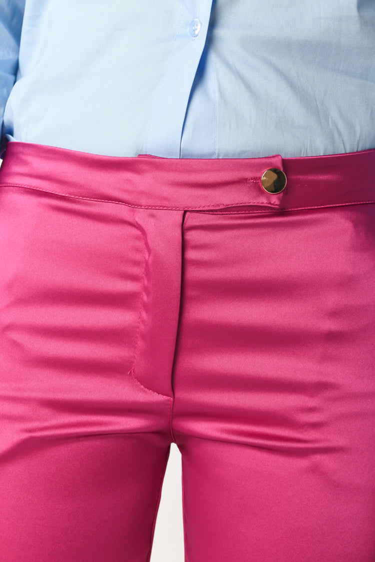 Pantaloni slim-fit in raso