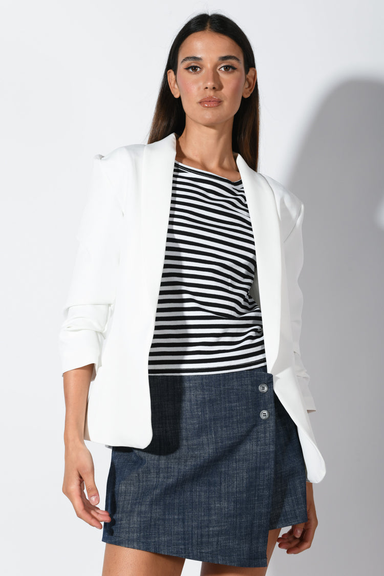 Blazer con maniche arricciate