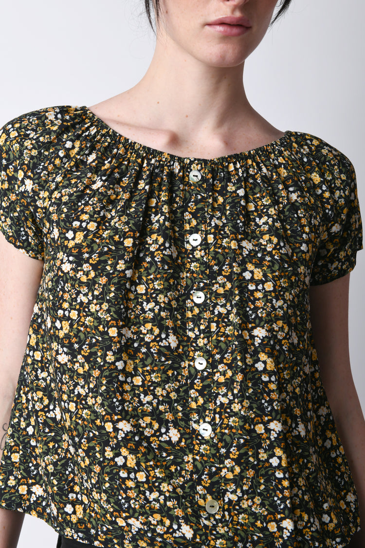 Top a stampa micro floreale