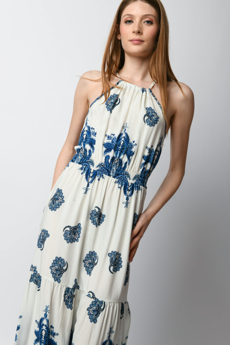 Abito lungo a stampa etnica