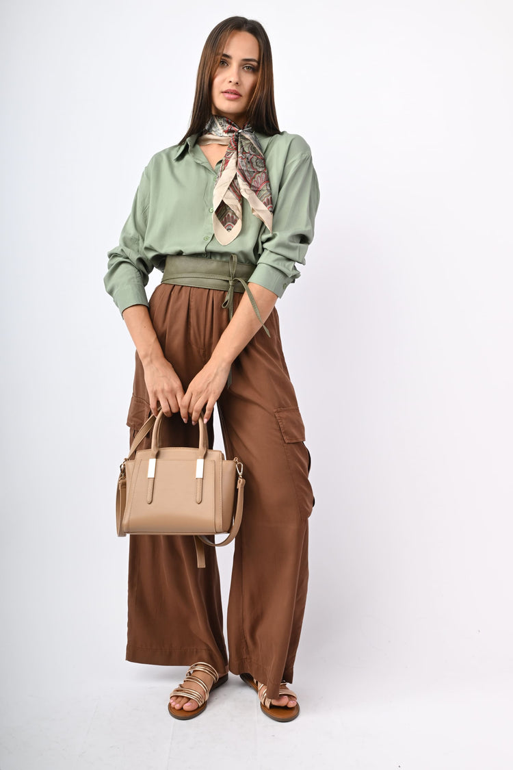 Pantaloni cargo in lyocell