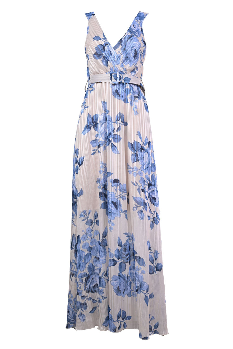 Abito lungo a stampa rose