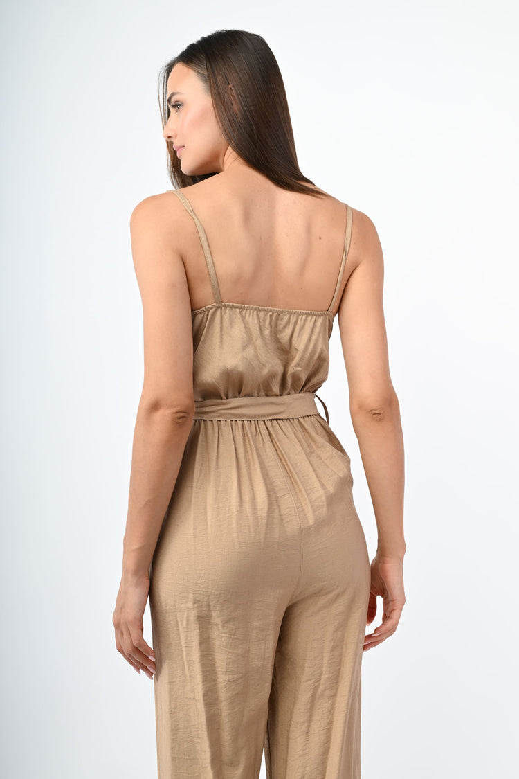 Tuta misto viscosa con cintura