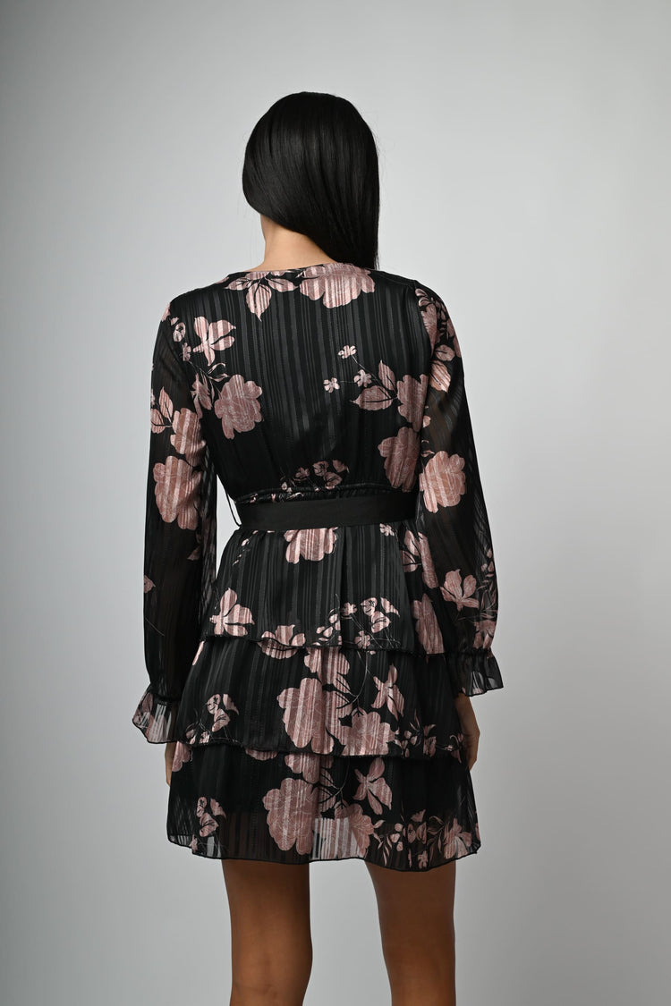 Mini abito a stampa floreale lurex